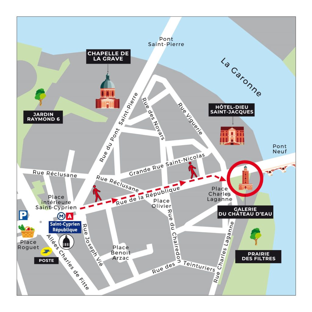 plan pour venir au Chateau d'eau depuis le metro St Cyprien République