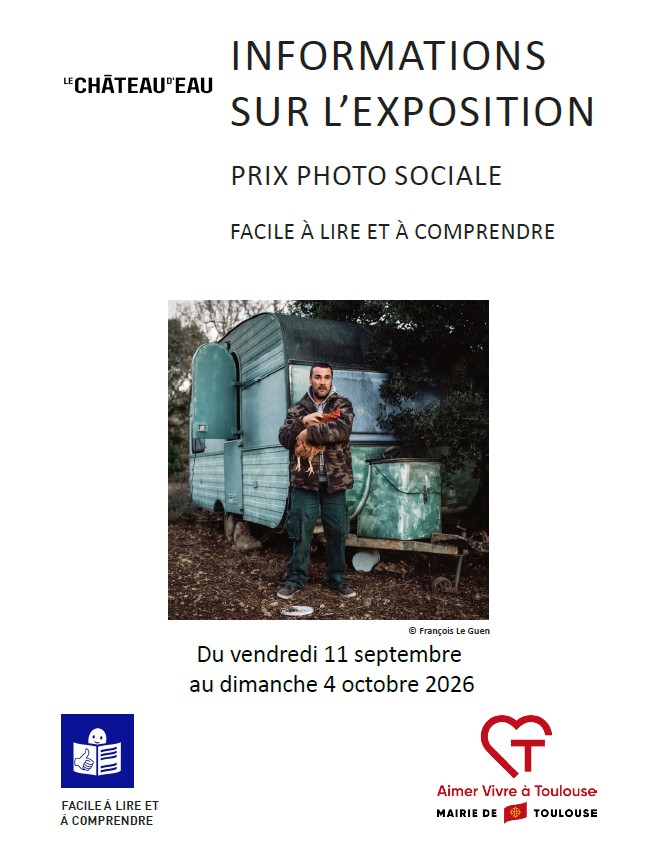 Photo de la première page du document de présentation de l'exposition en FALC (facile à lire et à comprendre) de l'exposition Prix Photo Sociale 2026