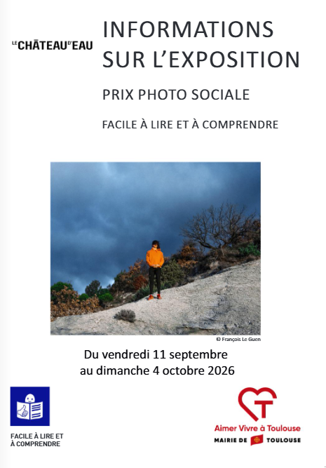 Photo de la première page du document de présentation de l'exposition en FALC (facile à lire et à comprendre) de l'exposition Prix Photo Sociale 2026